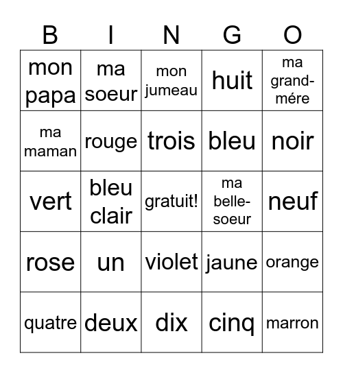 Mya Leong Bingo Card