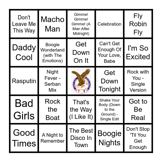 YOU KNOW DISCO Bingo Card
