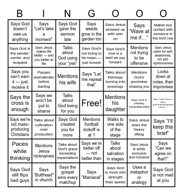 Pastor CJ Johnson Northview Romans Series Bingo Card