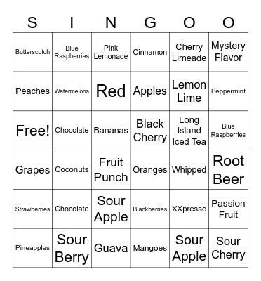 99 Bingo Card