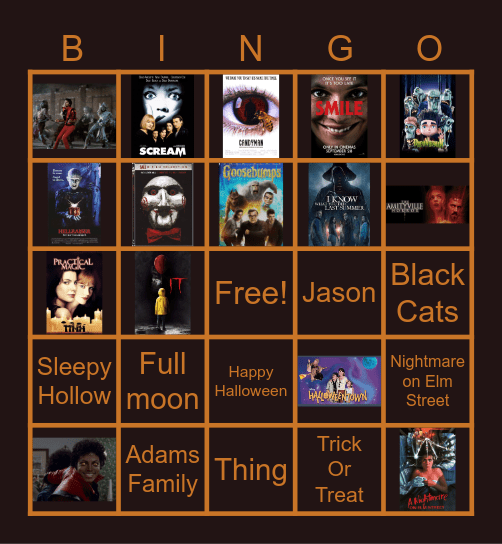 Halloween Night Bingo Card
