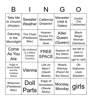Witchy Fall Vibes Bingo Card