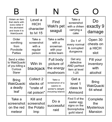 SNOZ BINGO Card