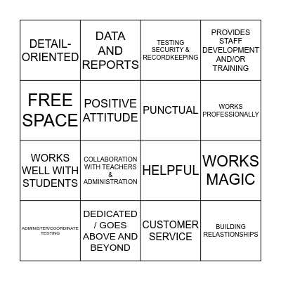 A.C.NEW  BINGO Card