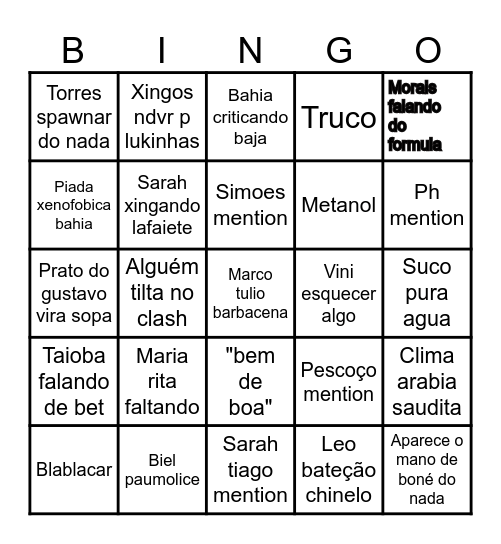 Bibgo da faculdade Bingo Card