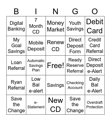 Cross-Sales Bingo Card