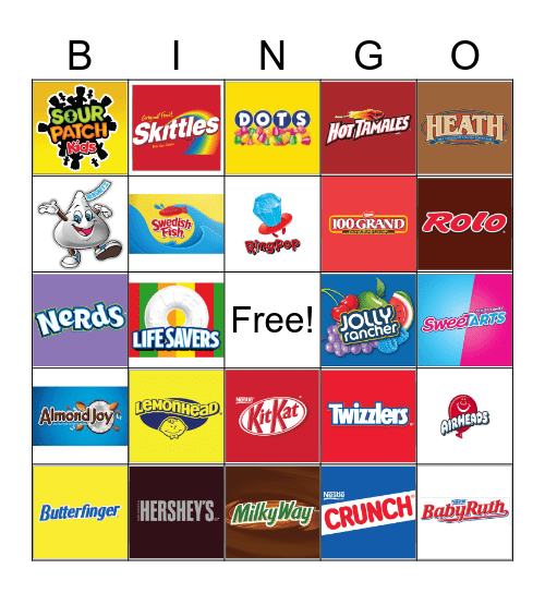 Halloween Candy Bingo Card