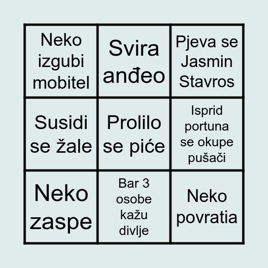 Dujam i Domagoj insane party life XD Bingo Card