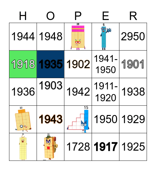 Number blocks Bingo Card