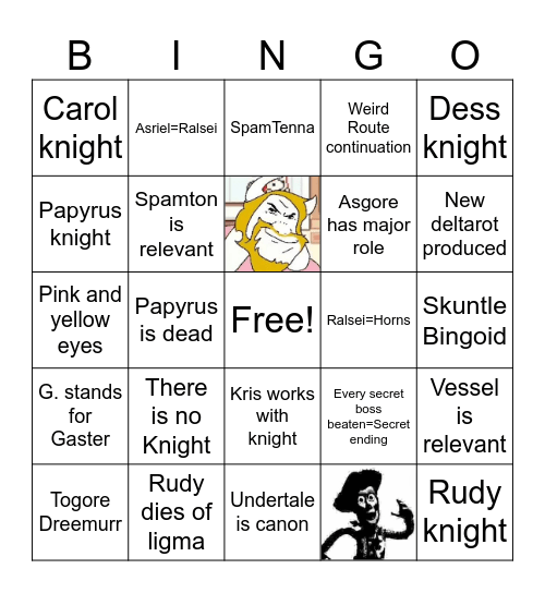 Deltarune Bingo Card