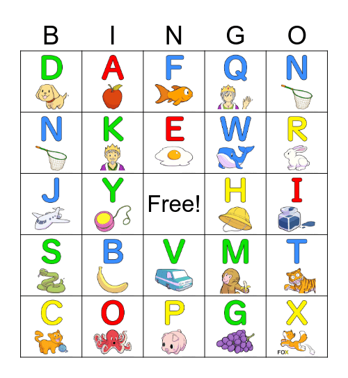 Alphabet Bingo Card