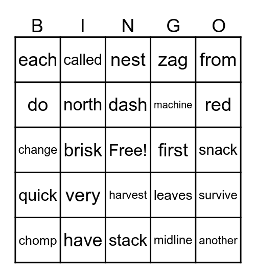 Season of Change Bingo Card
