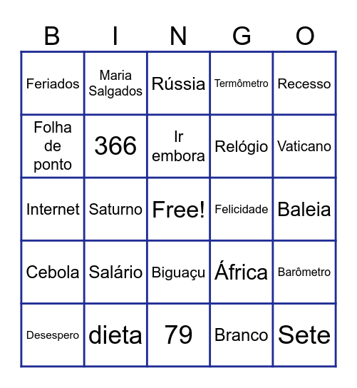 Bingo do servidor Bingo Card