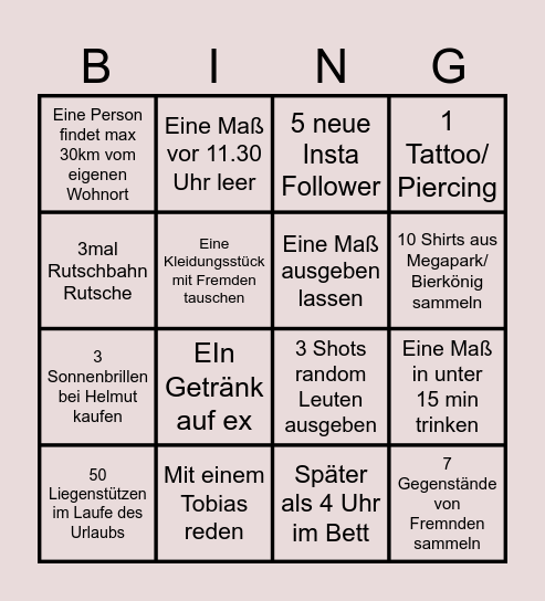 Gisis Malle Bingo Card