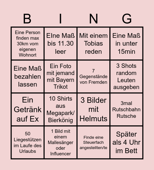 Soffels Malle Bingo Card