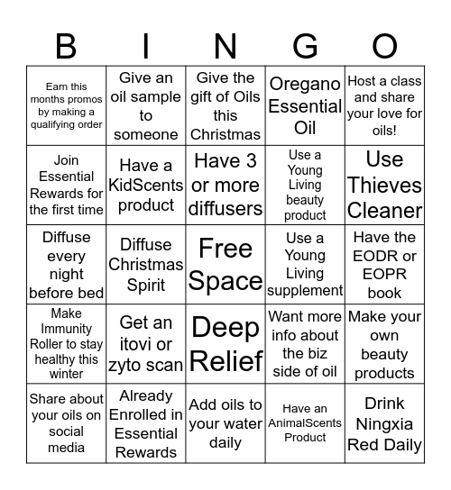 12 Days of Christmas Giveaway Bingo Card