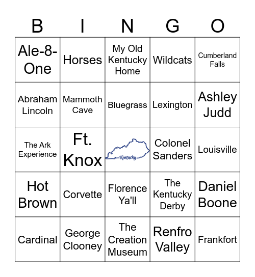Kentucky Bingo Card
