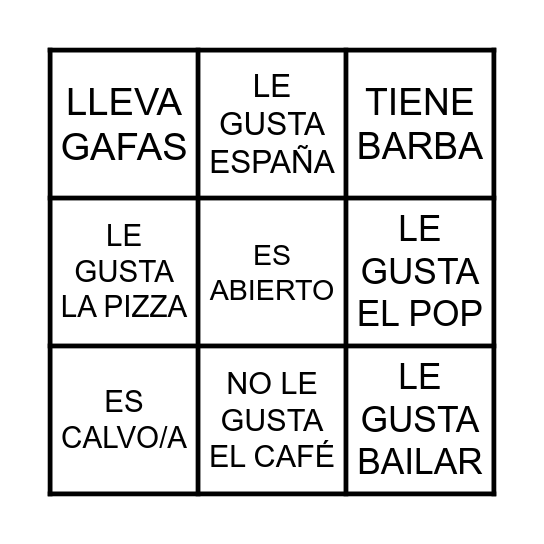 BINGO CLIC Bingo Card