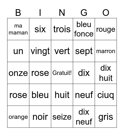 Lianna Mucci Bingo Card