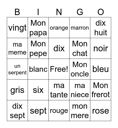 Logan Bingo Card