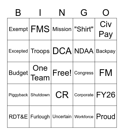 All Call Bingo! Bingo Card