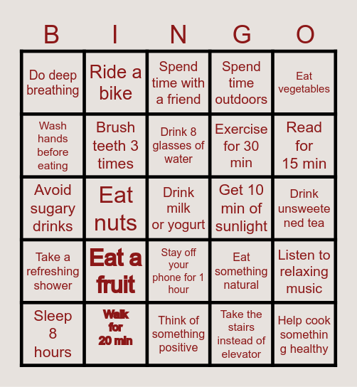 BINGO JUVANTE Bingo Card
