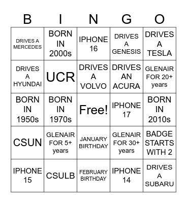 DDLE BINGO Card