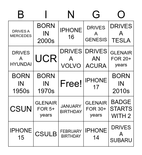 DDLE BINGO Card