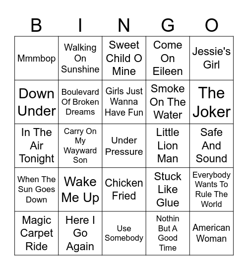 Pickin On Bingo Card