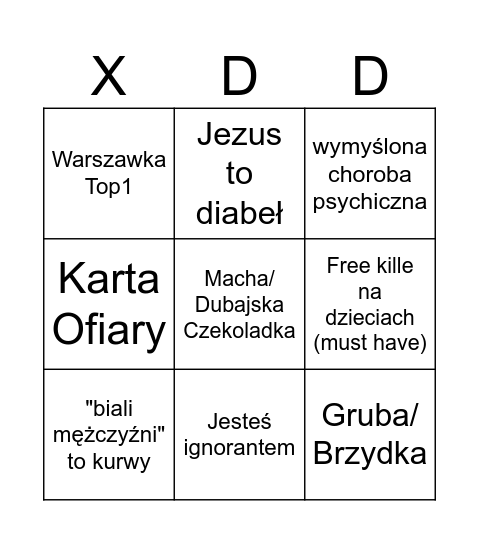 Szybka pogadanka z lewakiem Bingo Card