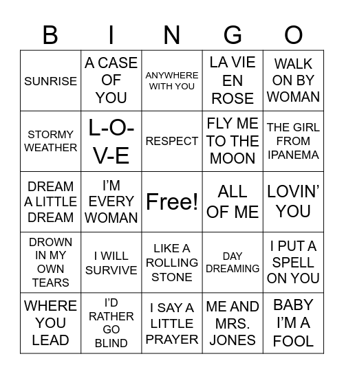 DIANE KEATON'S FAVORITE'S Bingo Card