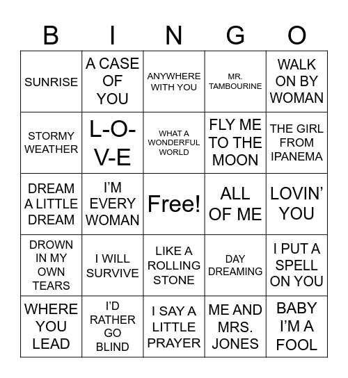 DIANE KEATON'S FAVORITE'S Bingo Card