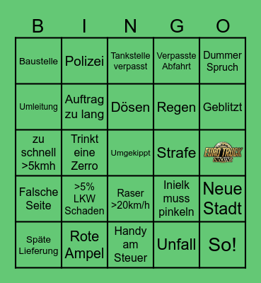 OZEFLYER ETS2 Bingo Card
