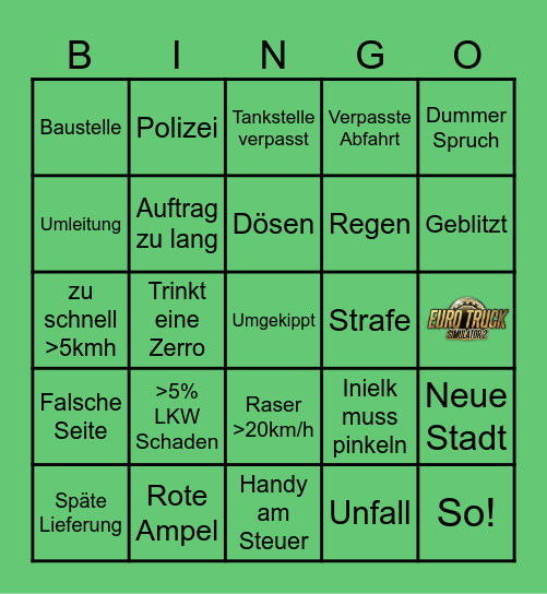 OZEFLYER ETS2 Bingo Card