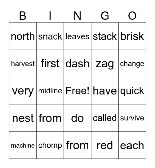 Season of Change Bingo Card