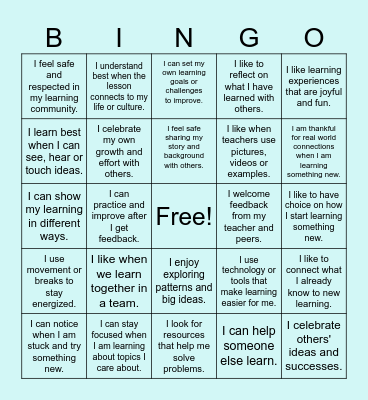 UDL  24/7 Bingo Card