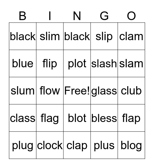 L Blend Bingo  Bingo Card