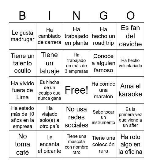 TI, Data, TD e Inn Bingo Card