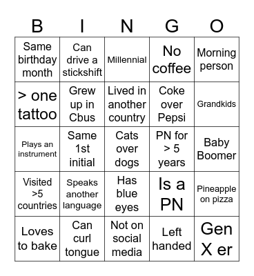 PN Bingo Card