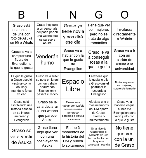 Mega bingazo supra Bingo Card