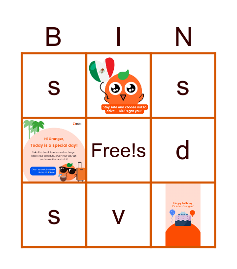 Cross cultural Bingo Card
