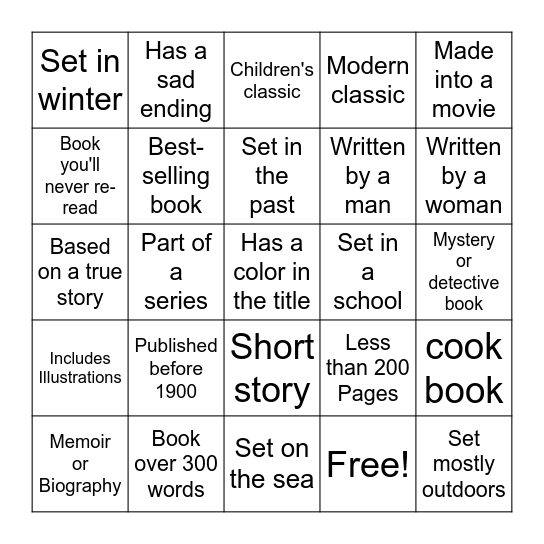 Meet and Read Bingo Card