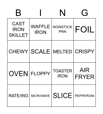 Pizza Bingo Card