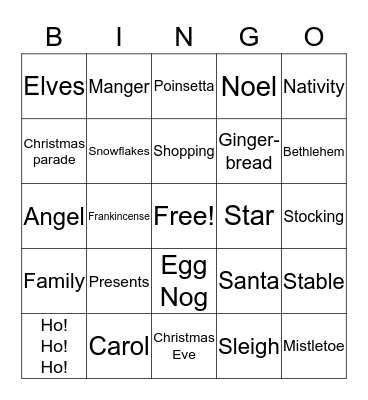 CHRISTMAS BINGO Card
