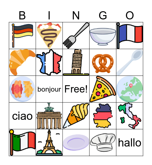 European Snacks Bingo Card