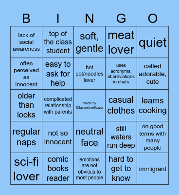 Xavier Bingo Card
