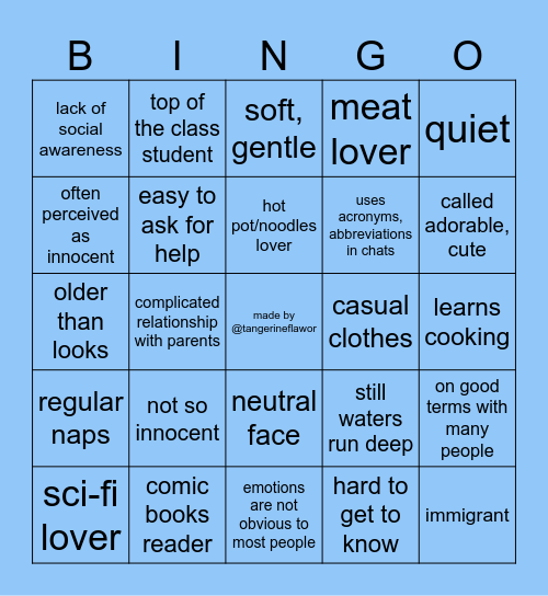 Xavier Bingo Card