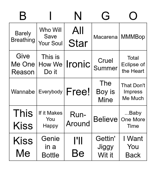Millennial Bingo - A1 Bingo Card