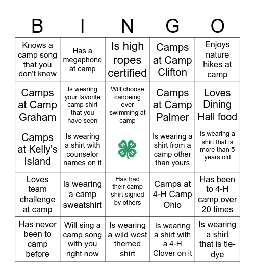 Find someone who..... Bingo Card