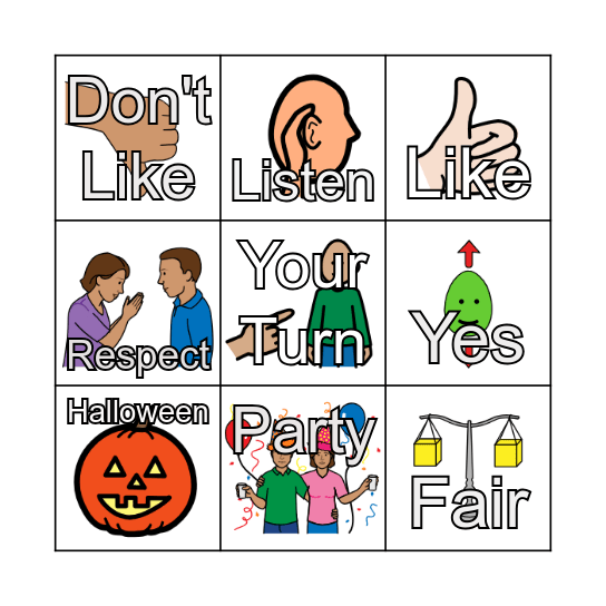 Making Choices Bingo Card